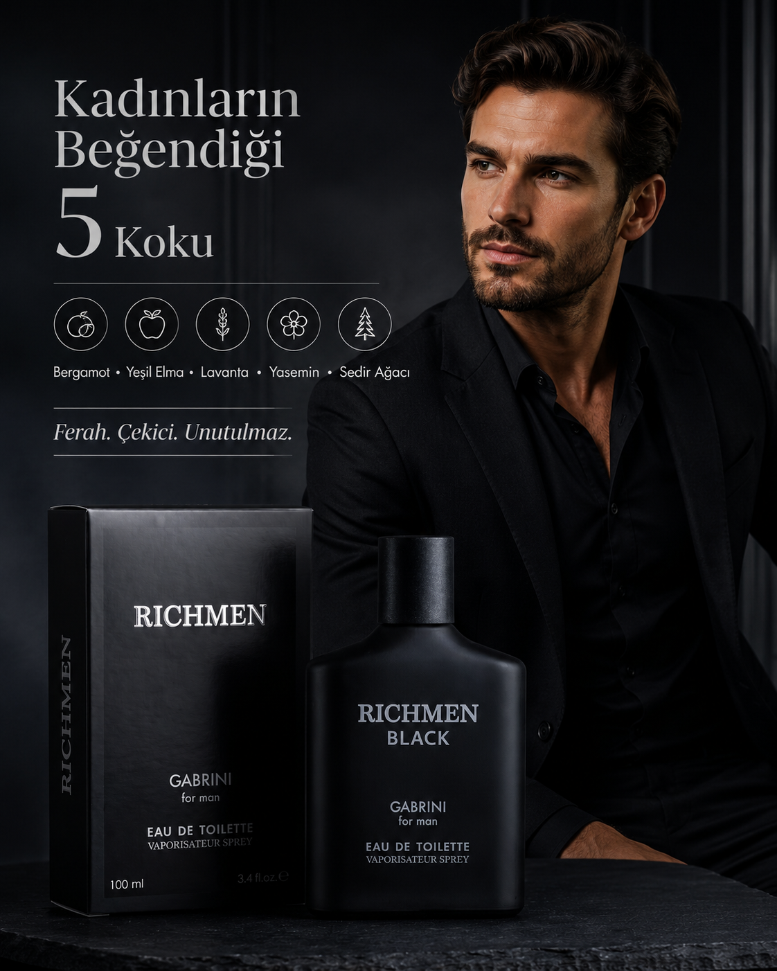 Richmen Erkek Parfüm Edt 100ml Black