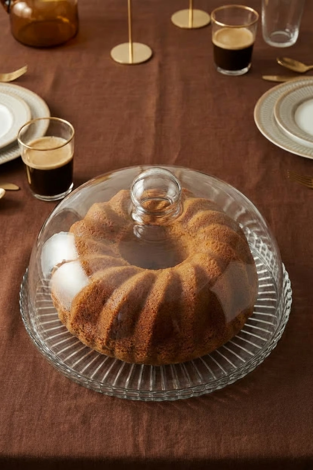 Parla Model Büyük Boy Cam Kek Fanusu ve Sunumluk