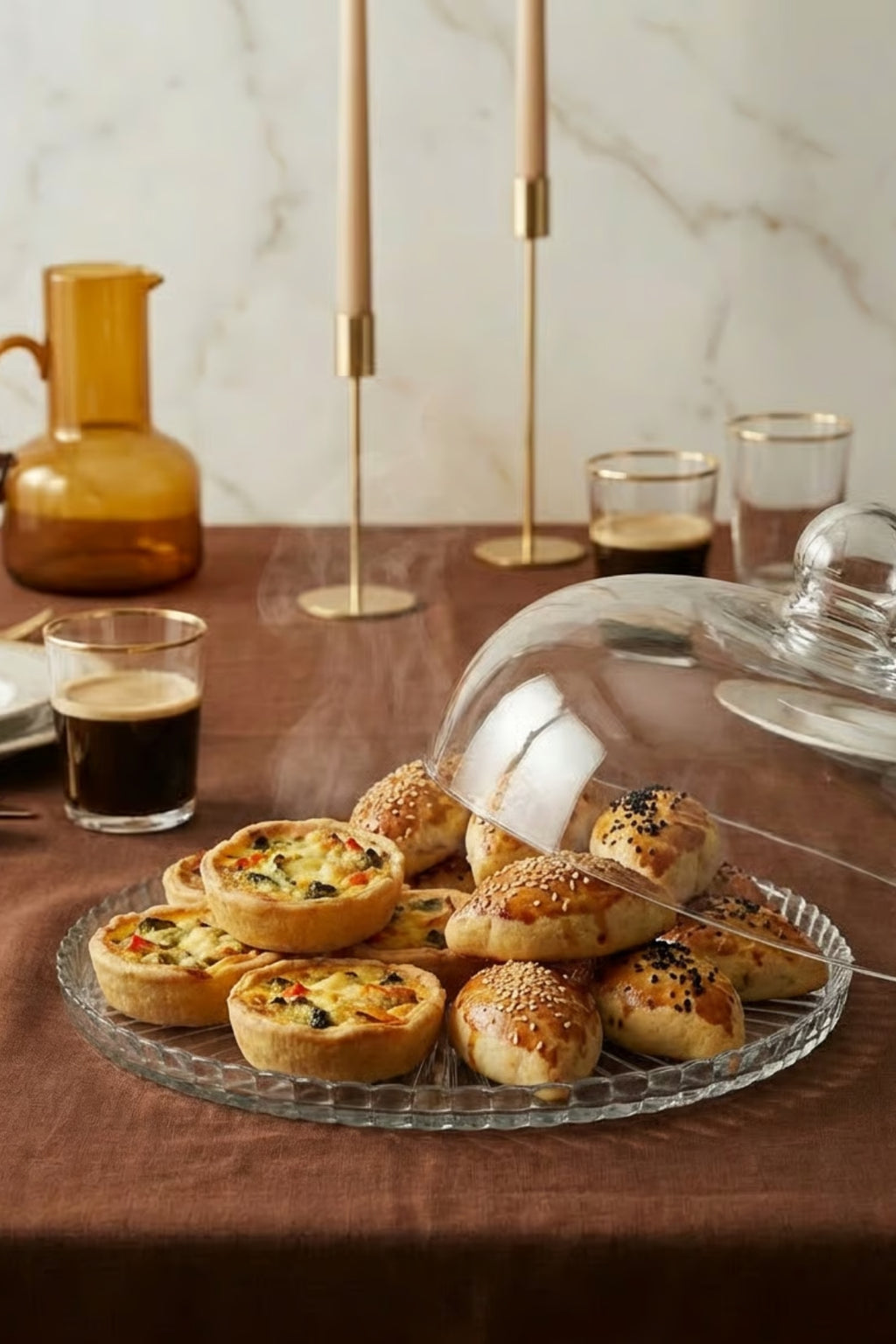 Parla Model Büyük Boy Cam Kek Fanusu ve Sunumluk