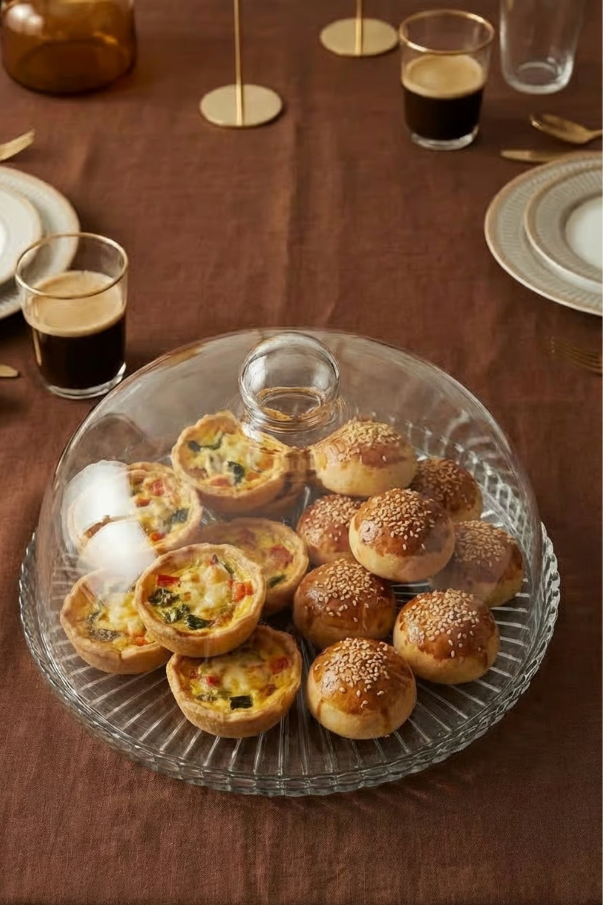 Parla Model Büyük Boy Cam Kek Fanusu ve Sunumluk