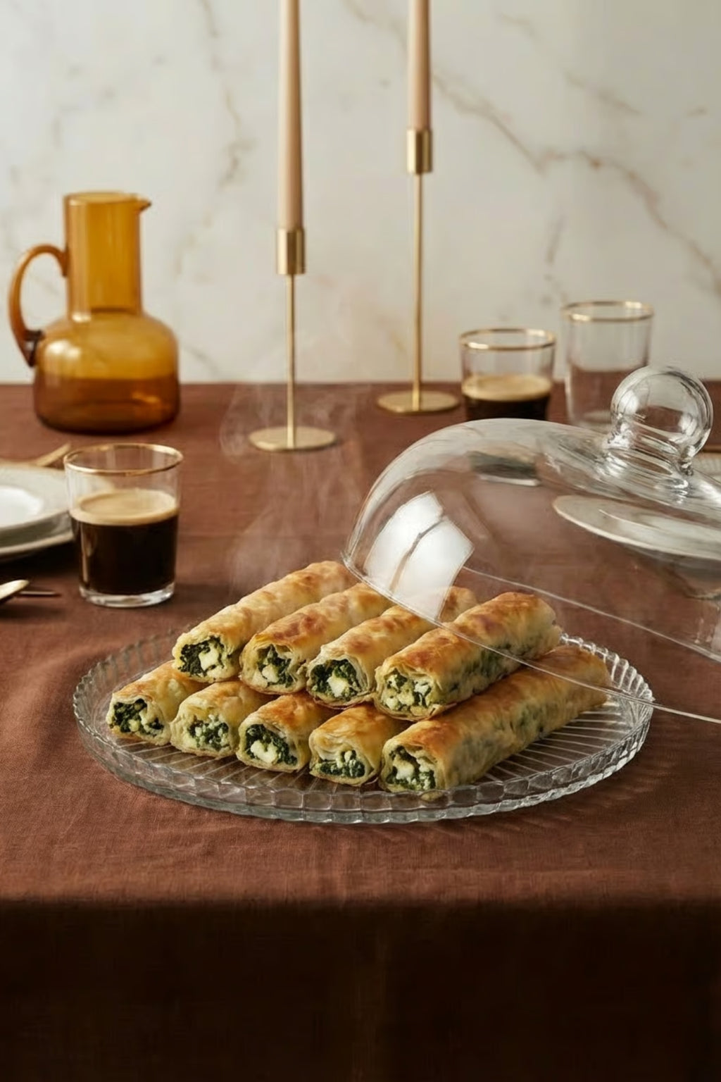 Parla Model Büyük Boy Cam Kek Fanusu ve Sunumluk