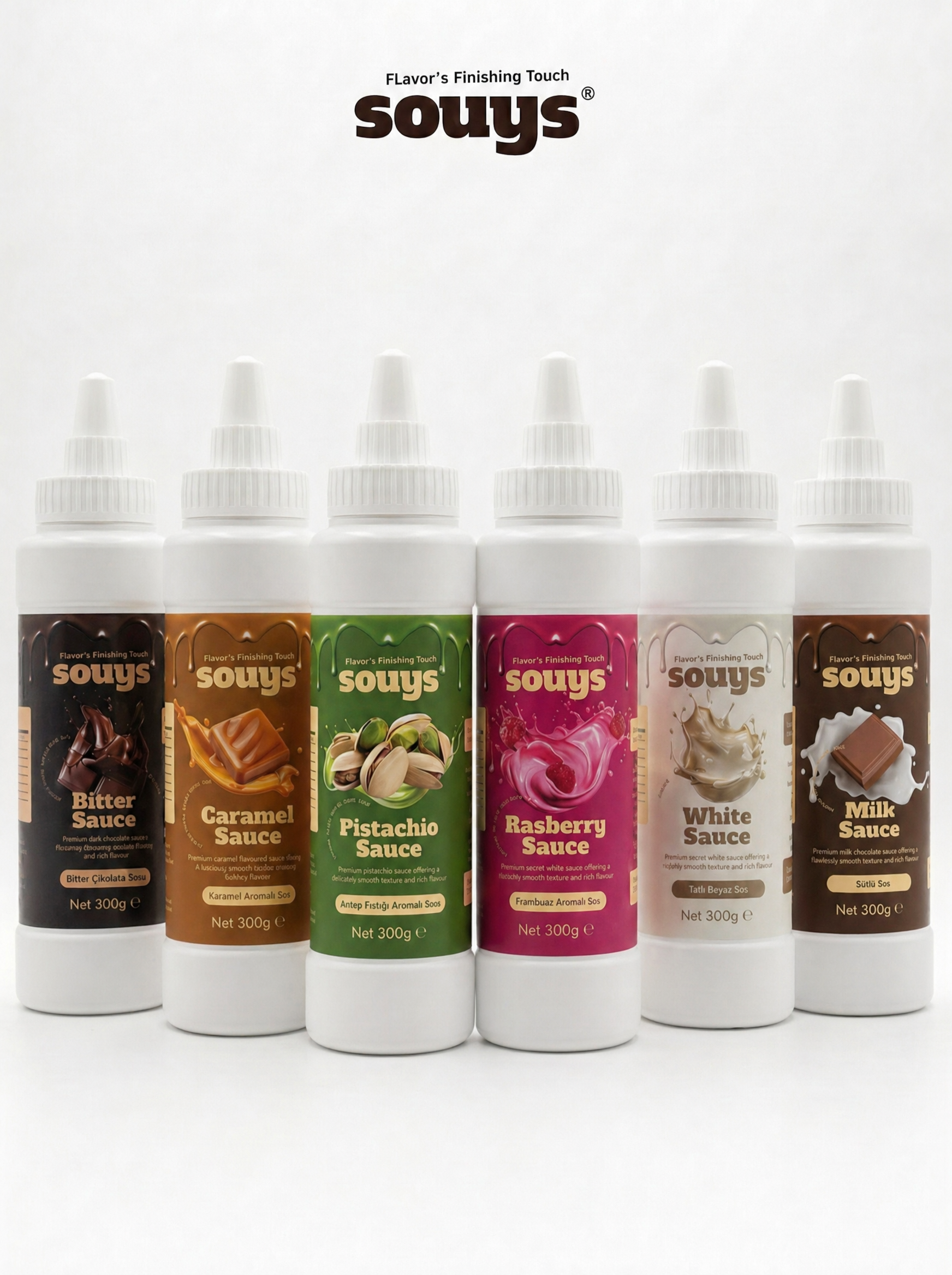 Souys Tatlı Aromalı Soslar - Waffle & Krep & Pankek & Dondurma & Kahve ve Pasta Sosu