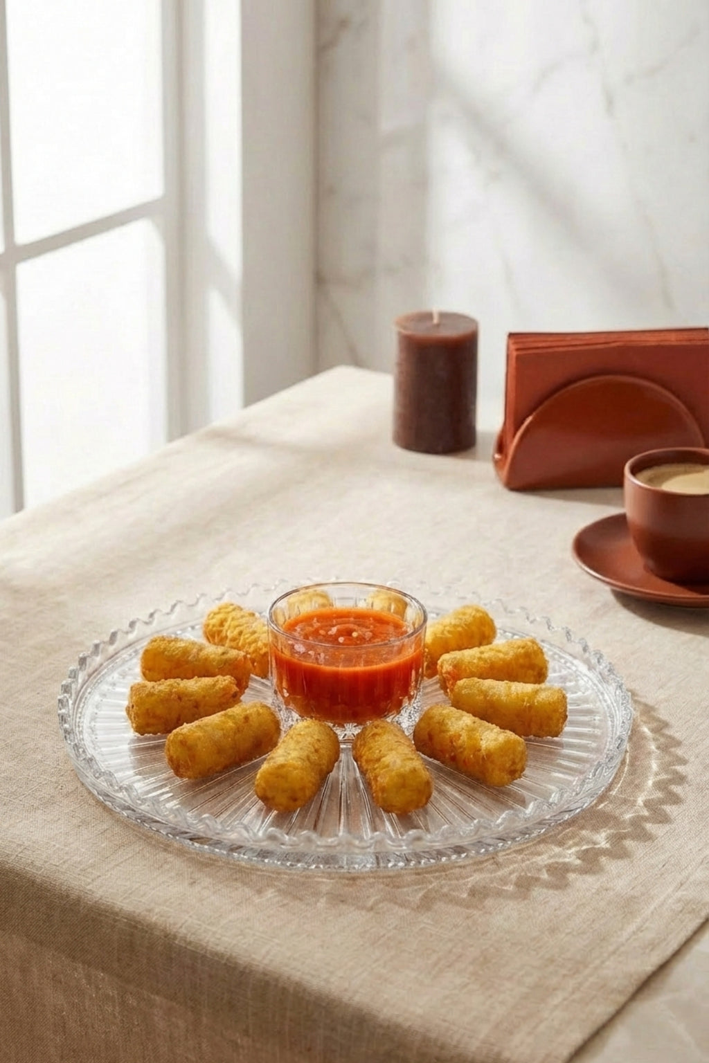 Lena Model Cam Sunumluk Supla ve Sos Kasesi 2'li Set