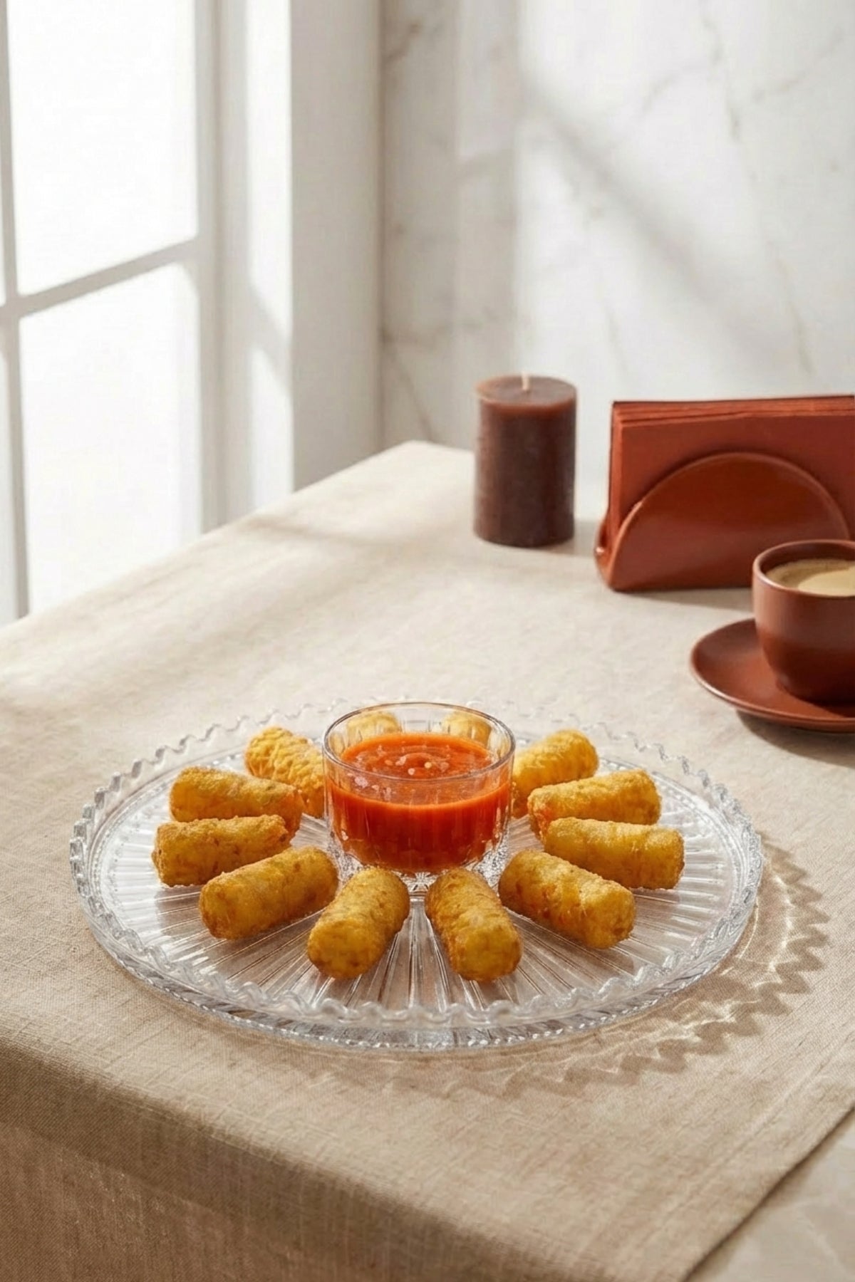 Lena Model Cam Sunumluk Supla ve Sos Kasesi 2'li Set