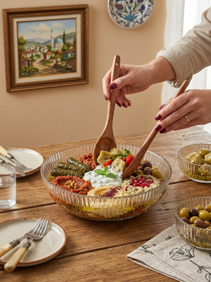 Hapeed Bond Model El Yapımı Cam Salata ve Mezelik Sunumluk Kase