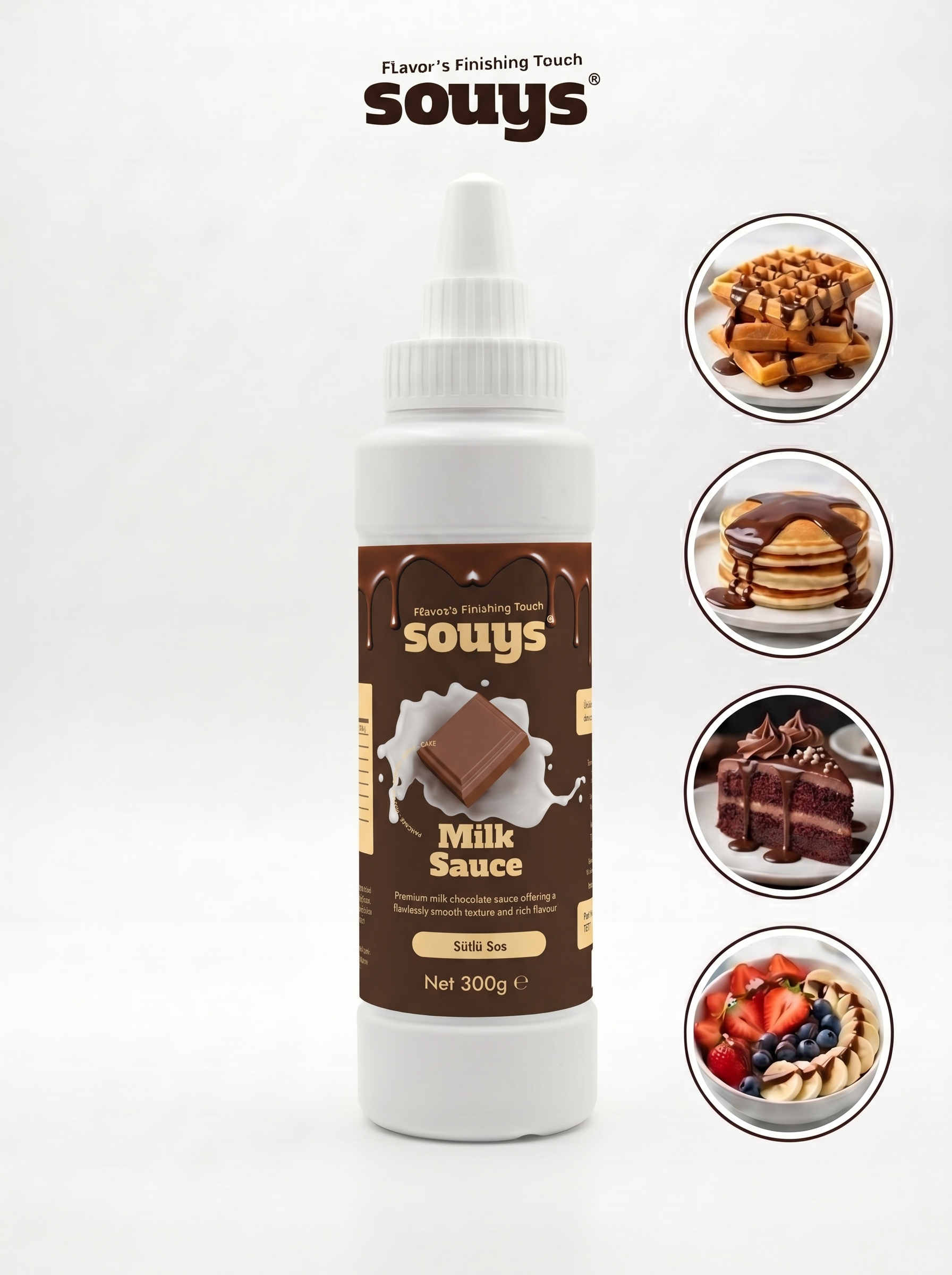 Souys Tatlı Aromalı Soslar - Waffle & Krep & Pankek & Dondurma & Kahve ve Pasta Sosu